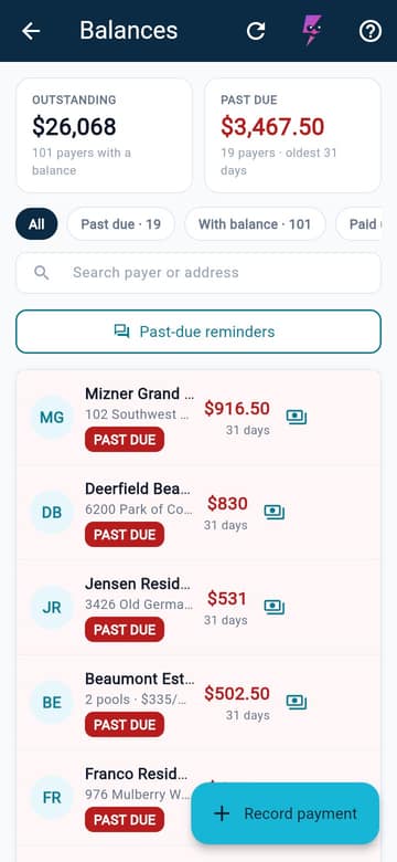 Balances on the phone